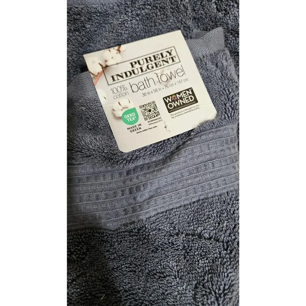 Purely Indulgent 100% Cotton Bath Towel 30x58 Gray Costco Brand OEKO-TEX NWT